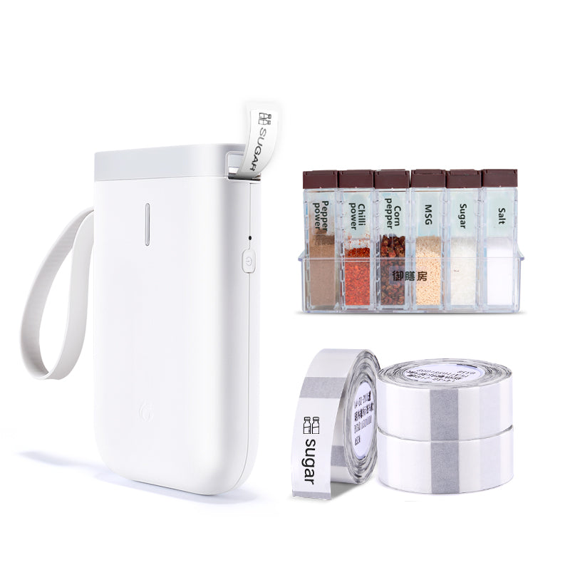 D11 Bluetooth Label Maker | Thermal | No Ink | 203 DPI | 1200mAh | iOS & Android App | QR Codes | Multi-Language | Black, Green, Pink & White