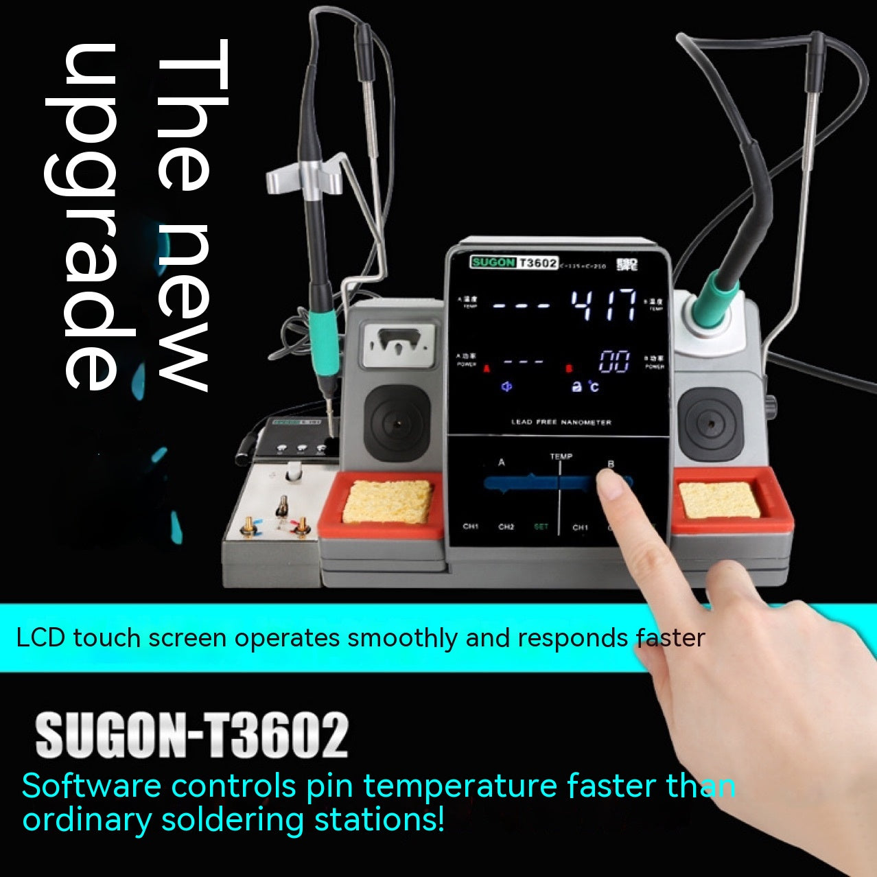 Speed Worker T3602 2-in-1 Hot Air & Soldering Station | 0-400°C, Digital Display, 220V, EU/US Plug