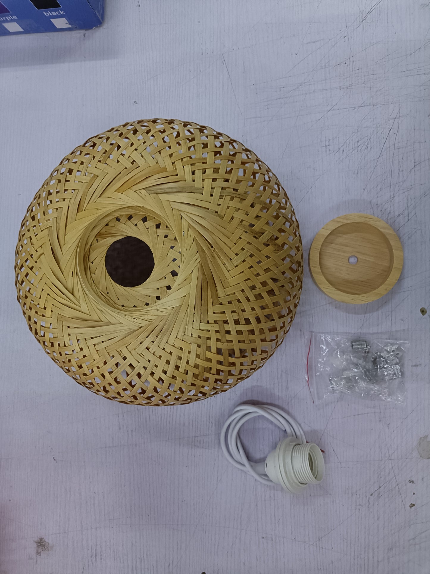 Natural Bamboo Woven E27 Pendant Chandelier | 180×300mm | Universal Voltage | Warm White LED Included | Japanese Wabi-Sabi Style | Restaurant, Tea Room & Home | Brown