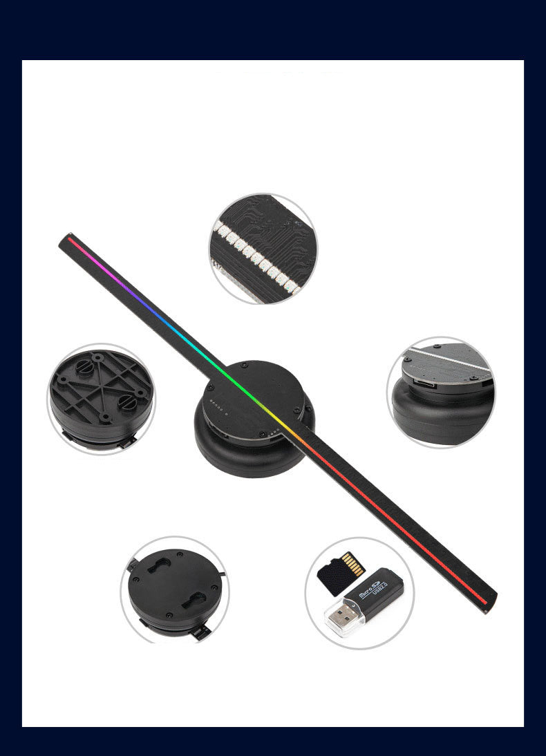3D Holographic Fan Display | 410mm | 640×640 | App, Card & PC Control | Multi-Function Remote | HD Non-Flicker | 12V/2A | AU, EU, UK & US Plug | Shops, Bars, Events & Holiday Decor