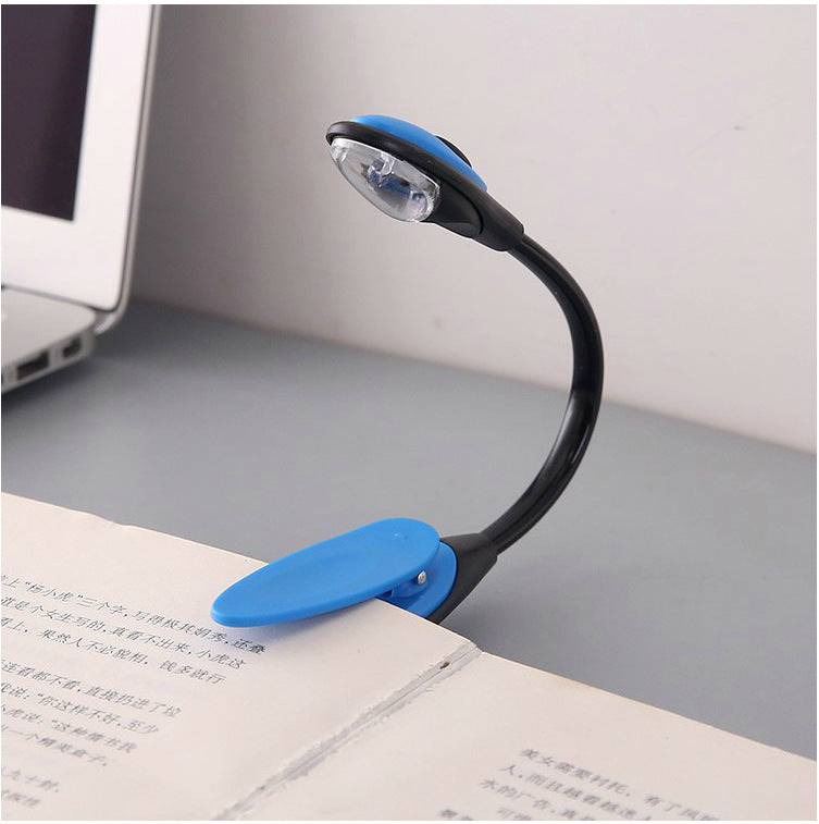 Mini LED Clip-On Book Light | 26cm | CR1120 Battery | Reading Light for Books, Kindle & Notebooks | Black, Blue & Grey | Single & 4-Pack