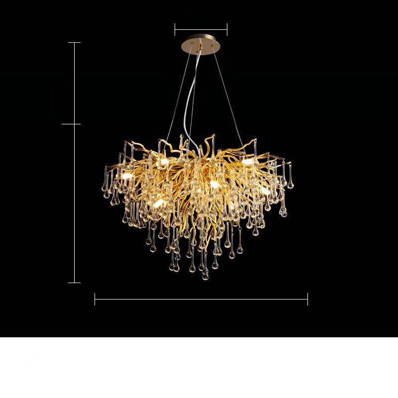 YST01 Postmodern Water Drop Crystal LED Chandelier | Aluminum, Smart Control, 10 Sizes, EU CE, 220V