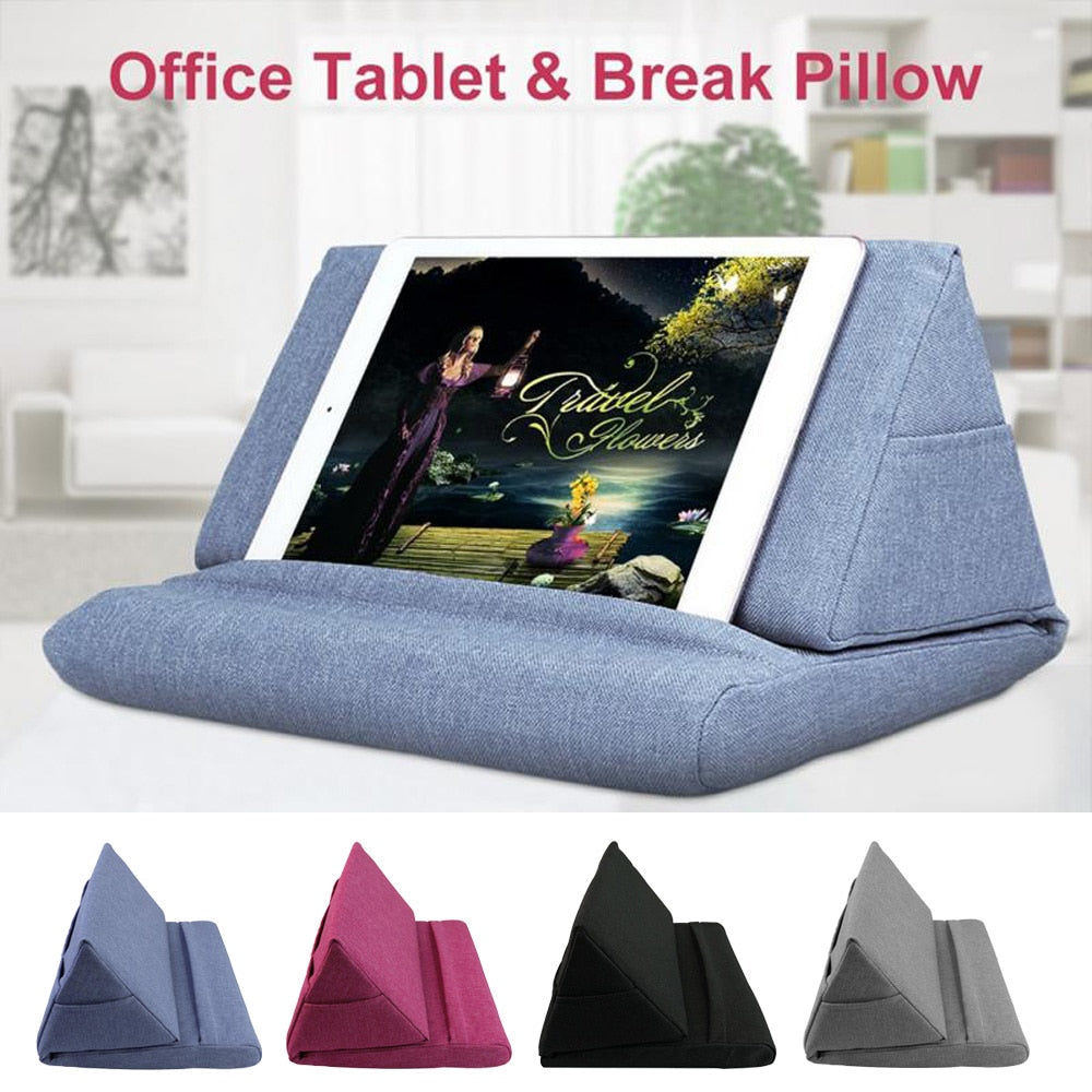 Memory Foam Tablet & Phone Holder Pillow | Candy Shape, Slow Rebound | Beige, Black, Grey, Purple, Red
