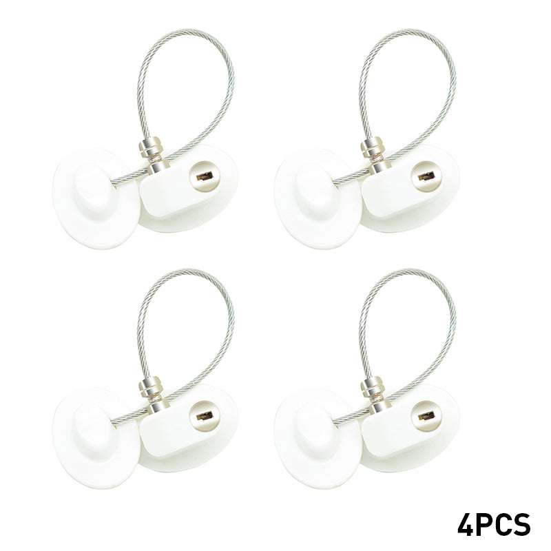 Child Safety Window & Cabinet Chain Lock | Flexible Cable | Adhesive Mount | Black & White | 1–8pcs