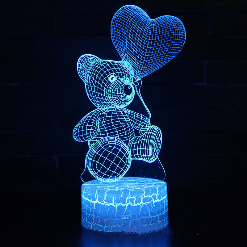 3D Acrylic LED Teddy Bear Night Light | 16 RGB | Remote & Touch | USB & Battery | 85×85×37mm | 100,000hr | Bedroom, Kids & Gift | Christmas, Birthday & Valentine’s