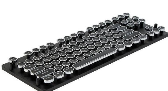 Steampunk Punk Keycap Set | ABS Electroplated, Laser-Engraved | Mechanical Keyboard Replacement Keycaps | Black, White, Blue & Pink