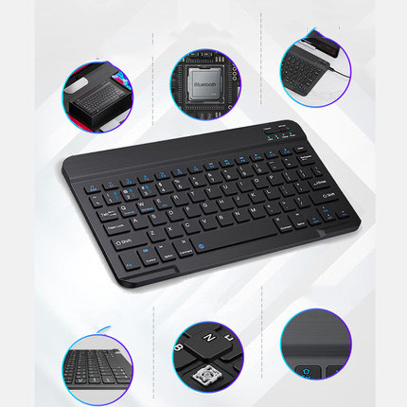 Bluetooth 3.0 Wireless Keyboard | Universal iOS, Android & Windows | 10m Range | Tablet & Phone | Black & White
