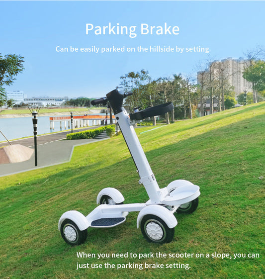 4-Wheel Electric Golf Scooter | Foldable Aluminum Longboard, 20km/h, 10AH Battery, Adults