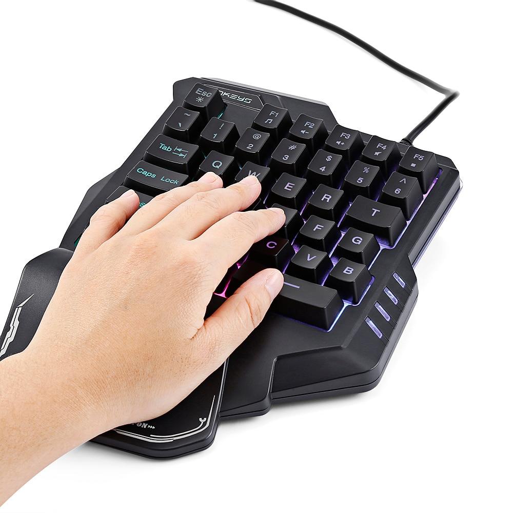One-Handed RGB Gaming Keypad | Model G30 | Anti-Ghosting | Photosensitive Side Strips | Ergonomic | 23×18.5×4cm