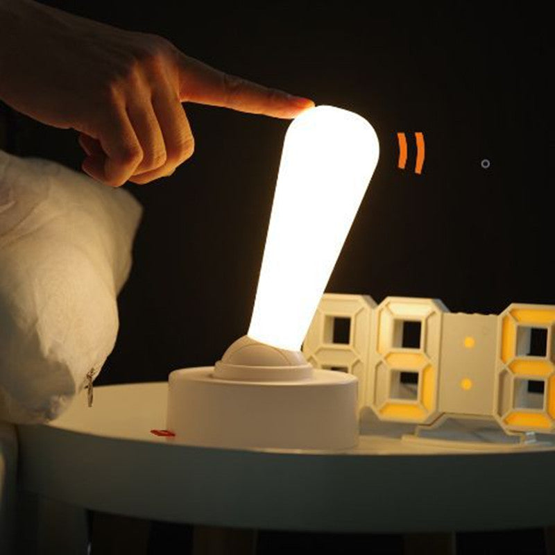 Toggle Switch LED Night Light | Silicone Cover | USB Rechargeable | Dimmable | Wall-Mountable | 112×112×204mm | Warm White | Gray & White