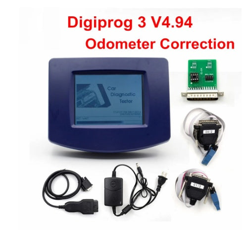 DIGIPROG 3 V4.94 Odometer Correction Tool | EEPROM Programmer, OBD2, ST01 ST04 Cables, EU/US Plug