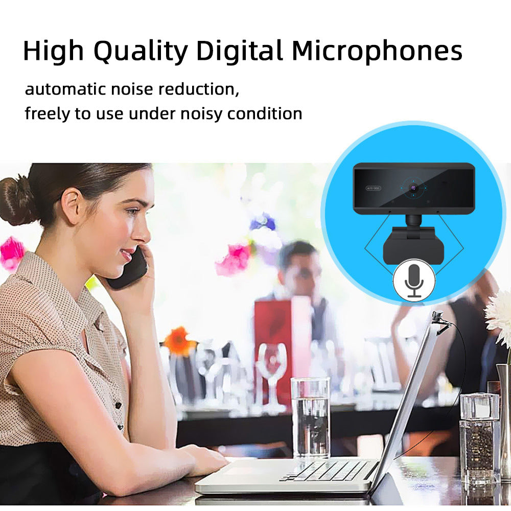 5MP USB Desktop Webcam | Autofocus | 2592×1944 | 30FPS | Driver-Free | 1.7m Cable | Black