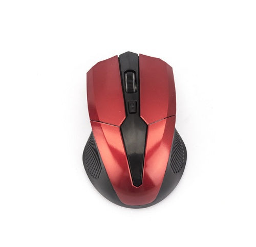 2.4GHz Wireless Optical Gaming Mouse | 1600 DPI | 4 Buttons | USB | Ergonomic | Gray, Red & Yellow