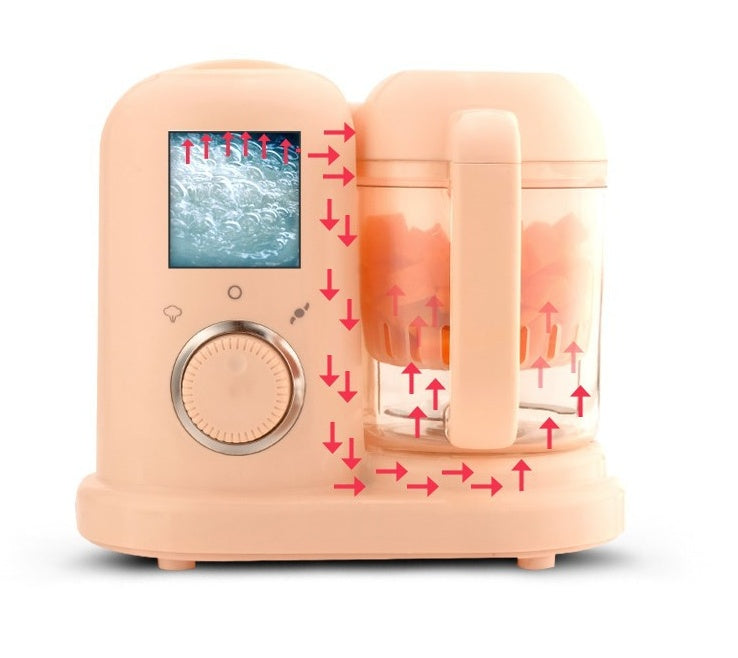 Baby Food Processor Steamer & Blender | Double Mixing Blade | Food Grade | Low Noise | Meat Mincing, Vegetable Cutting & Stirring | Green & Pink