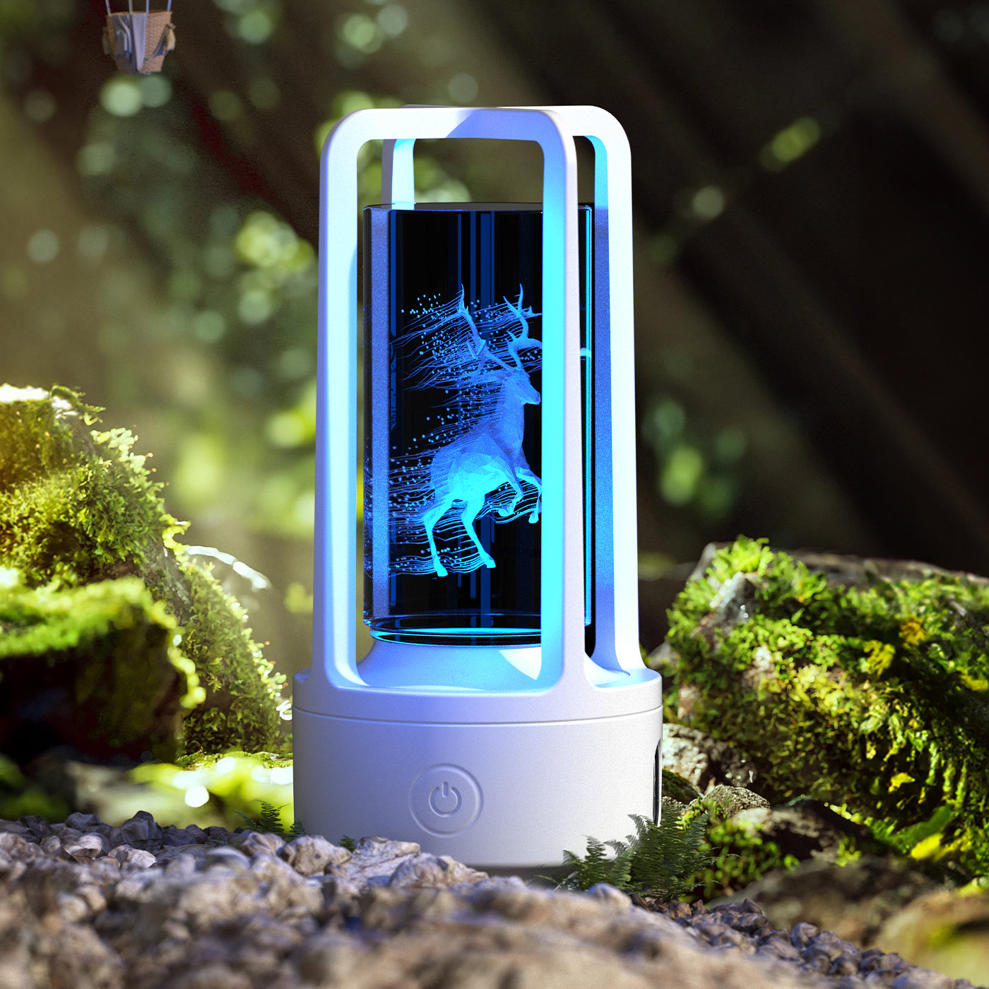 2-in-1 Bluetooth Speaker & LED Night Lamp | Acrylic & Crystal | Touch Sensor | 2,500mAh | 5W | Wireless Charging | 13 Motifs | Black & White | Valentine's Day Gift | Home & Party Decor