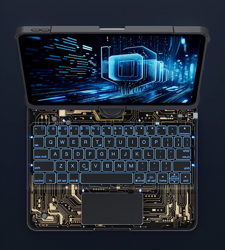 360° Rotating iPad Keyboard Case with Trackpad | Bluetooth | Scissor-Switch | Pen Slot | 5 Colors