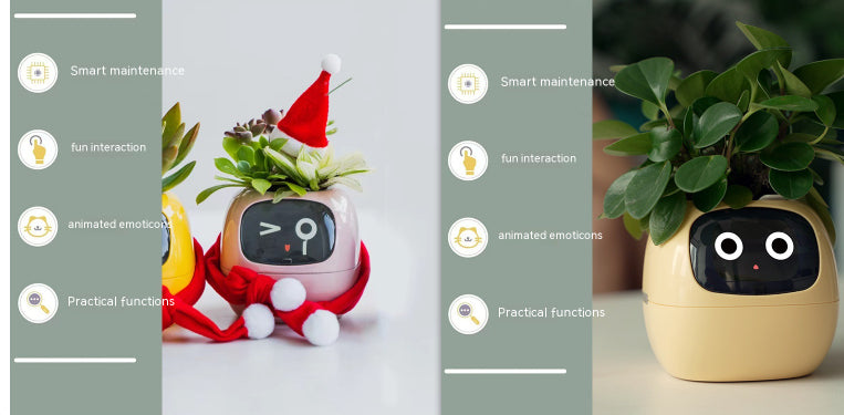 Smart AI Electronic Plant Pot – 7 Sensors, 49+ Expressions & Intelligent Water Monitor