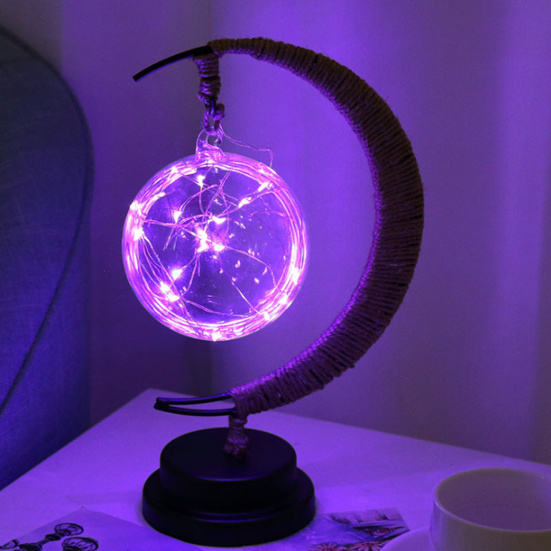 Glass Pendant LED Fairy String Light | 2m | 20 LEDs | Copper Wire | Apple, Ball, Star & Rattan | Battery & USB | Room & Party Decor