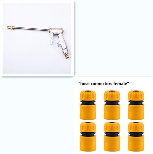 High-Pressure Garden & Car Wash Spray Gun | Aluminium Alloy | 10kg Pressure | 8–15m Range | Adjustable Nozzle | Car Wash Tool Set, Connector & Gold