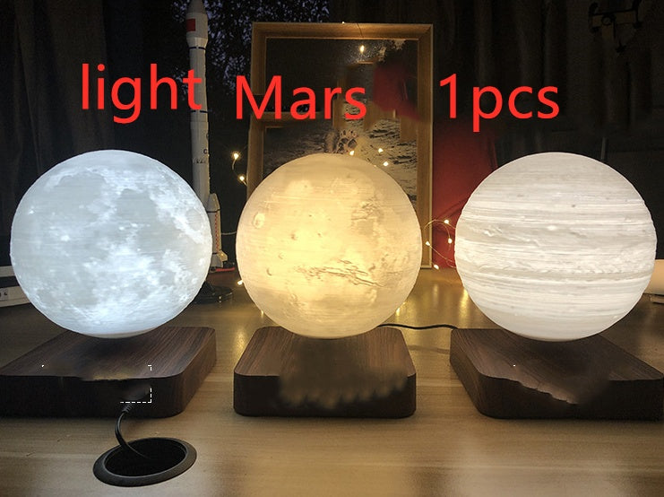 3D Magnetic Levitation Moon Night Light | 14cm | 12V | Touch Switch | Wood Base | 15mm Float | AU, EU, UK & US