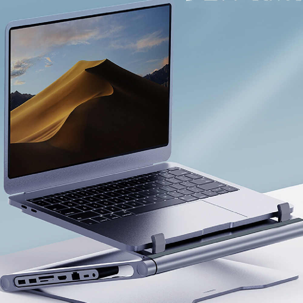 Aluminium Laptop Stand | Stand Only, 7-in-1 & 8-in-1 Docking Station Options | Model NBS01 | Deep Space Grey