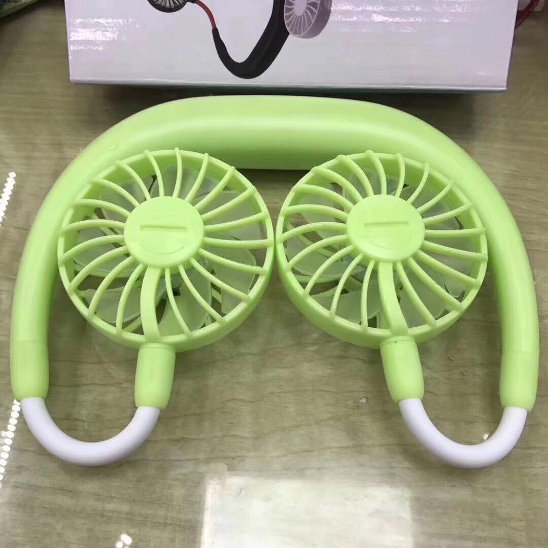 3-in-1 Portable Neck & Desktop Fan | 2000mAh | 3 Speeds | 4–12hr Runtime | Micro USB | Alarm Clock Style | Emerald, Pink, Sky Blue, Pearl White & Black