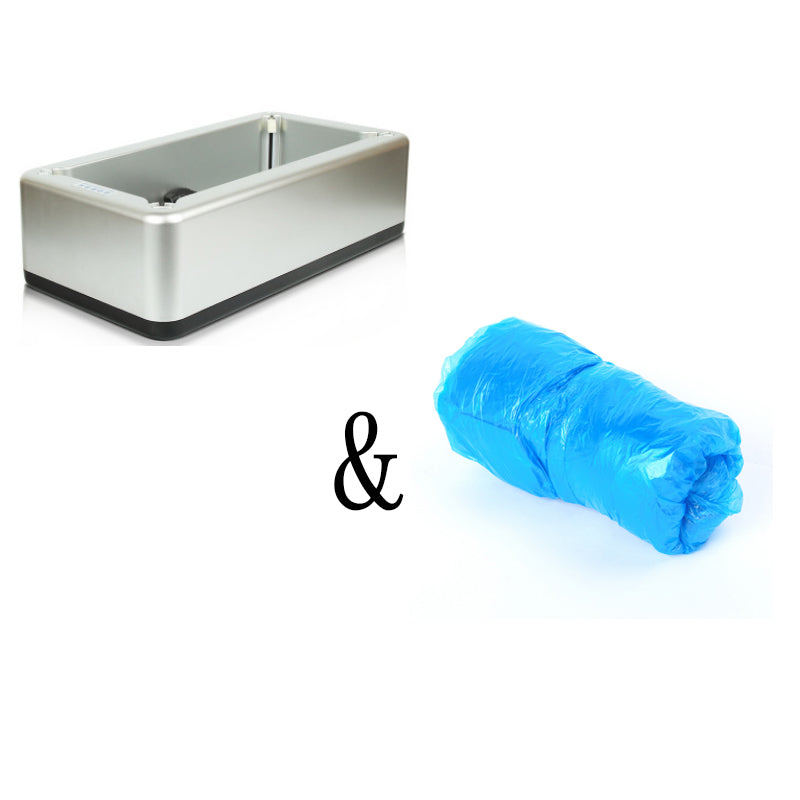 Automatic Disposable Shoe Cover Dispenser | 42×21×13cm | Blue, Gold, Purple, Silver & Rose | Machine Only, With 100pcs Shoe Covers & Gift Box Set | Home, Office & Medical Use