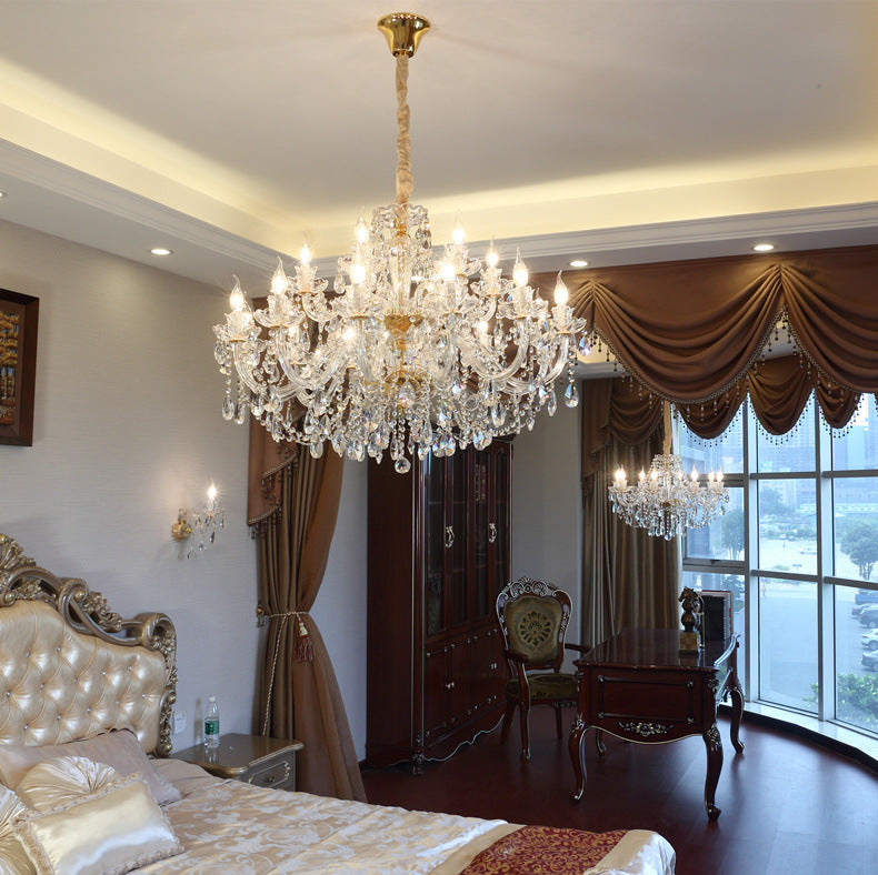 Luxury Glass Crystal LED Chandelier | 6-24 Lights, 1100×700mm, 0.6m Adjustable, 15-30㎡, 220V