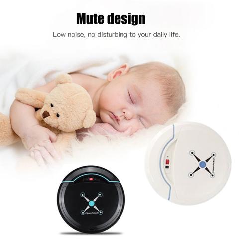 Mini Robot Vacuum Cleaner | USB Rechargeable | Auto Obstacle Detection | ABS | 22.8cm | Black & White | Home Floor Sweeper