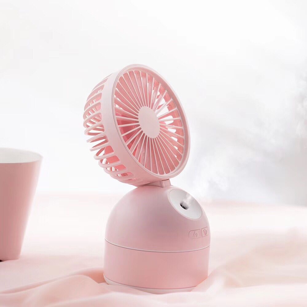 Fan Humidifier | USB Portable Misting Fan | Desktop Air Cooler & Humidifier | Navy Blue, Pink & White