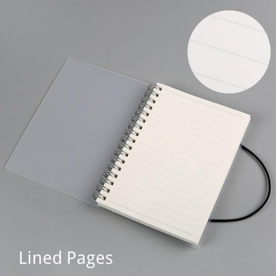Clear Cover Spiral Notebook | 100gsm Cream Paper | Blank, Lined, Dotted, Grid, Diary & To-Do | A5 & A6