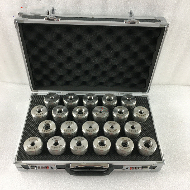 22-Piece Stainless Steel Pressure Instrument Adapter Set | M20×1.5 to NPT, ZG, G & Metric Thread Connectors