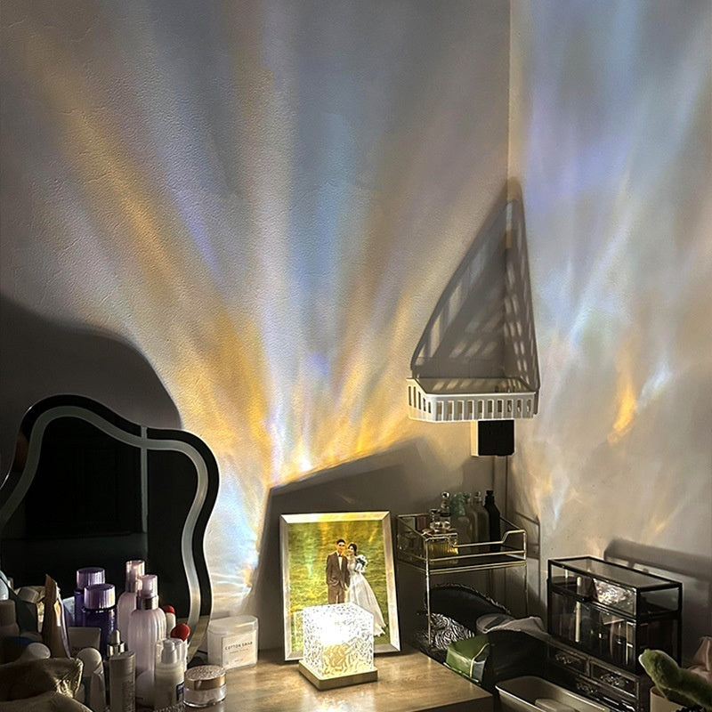 LED Water Ripple Rotating Projection Night Light | 3W | 16 Colours | Remote & APP | USB | 110×110mm | ABS + Acrylic | Square & Crown | Bedroom, Living Room & Gift