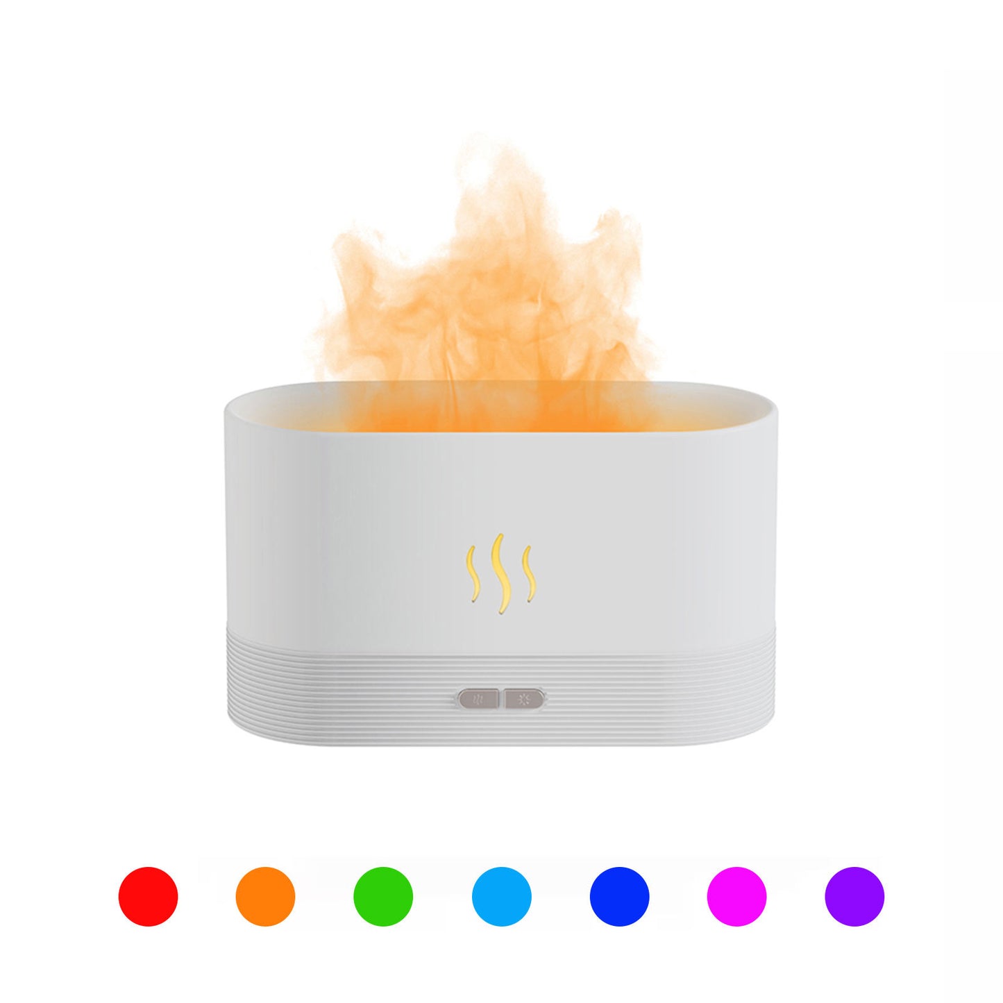 RGB Flame Ultrasonic Aromatherapy Humidifier & Essential Oil Diffuser | 7 Colours | 180ml | 9–12hr | USB | Black & White