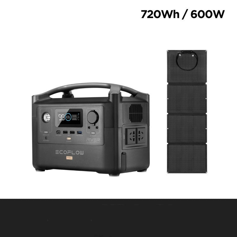 EcoFlow RIVER Pro 720Wh Portable Power Station | 600W AC, Solar & Car Charging