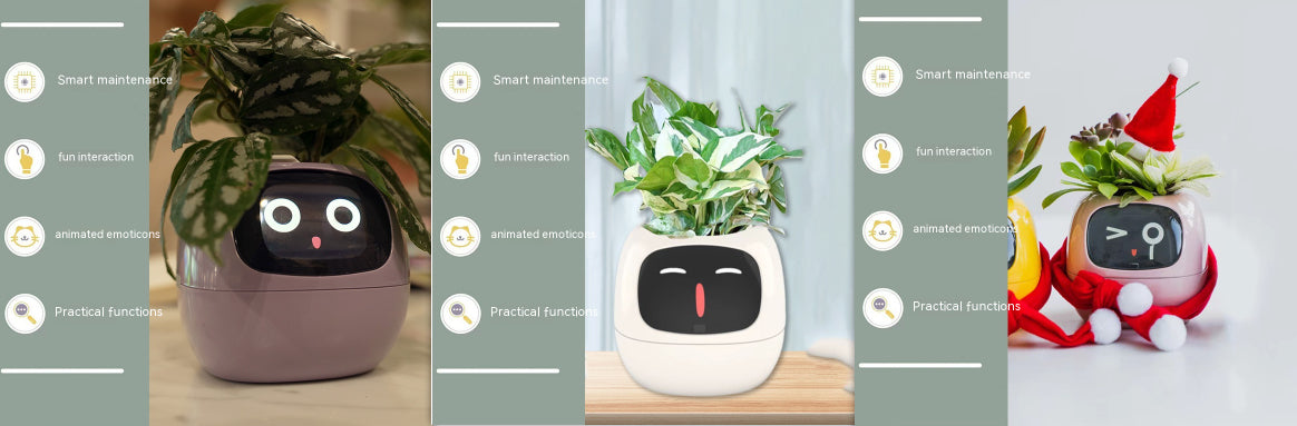 Smart AI Electronic Plant Pot – 7 Sensors, 49+ Expressions & Intelligent Water Monitor