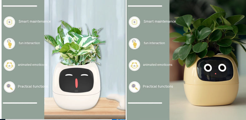Smart AI Electronic Plant Pot – 7 Sensors, 49+ Expressions & Intelligent Water Monitor