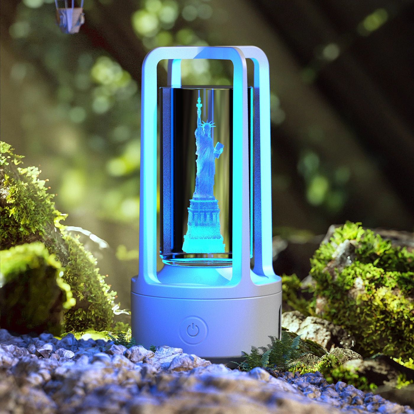 2-in-1 Bluetooth Speaker & LED Night Lamp | Acrylic & Crystal | Touch Sensor | 2,500mAh | 5W | Wireless Charging | 13 Motifs | Black & White | Valentine's Day Gift | Home & Party Decor