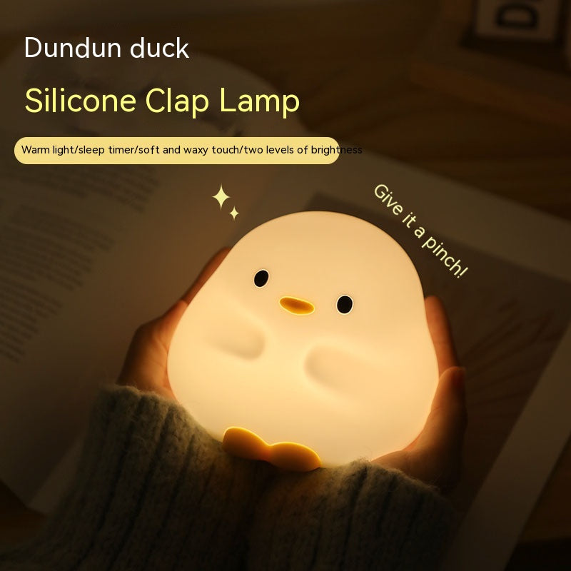 Cute Duck Silicone LED Night Light | 1W | 800mAh USB Rechargeable | 2-Brightness Tap Control | 45hr Battery | Kids Gift