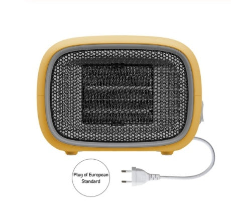 Mini PTC Ceramic Space Heater | 500W | 3-Second Heat-Up | PTC Ceramic | Flame-Retardant ABS | 158×90×114mm | 220V EU | Green, White & Yellow | Portable Desktop Heater