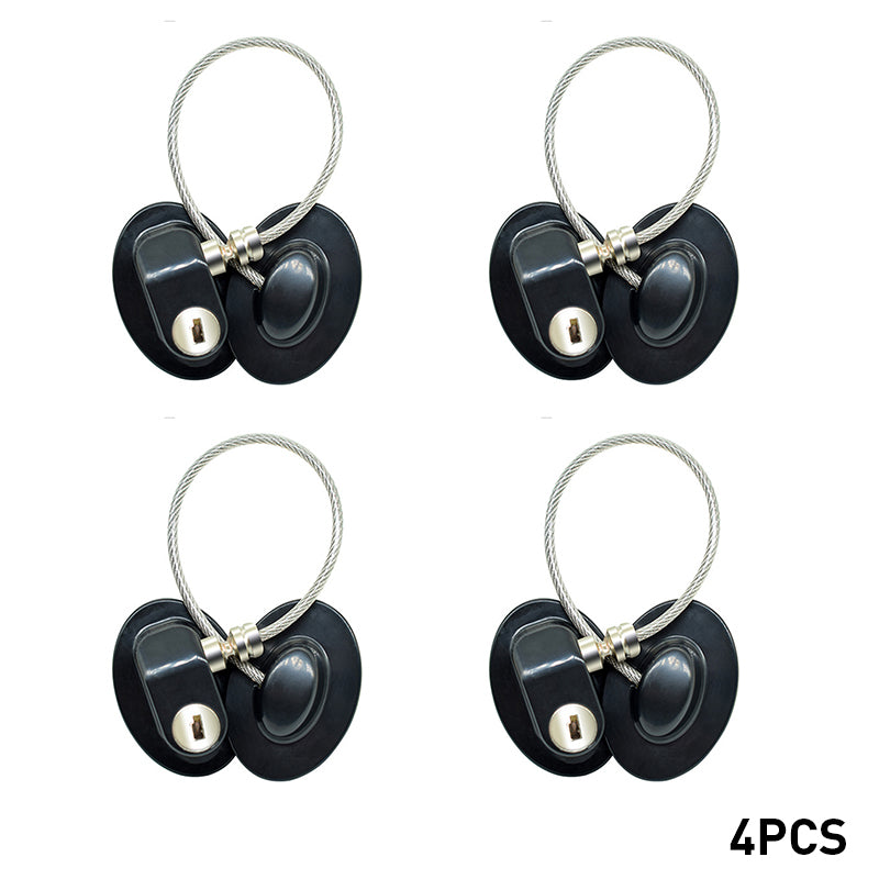 Child Safety Window & Cabinet Chain Lock | Flexible Cable | Adhesive Mount | Black & White | 1–8pcs