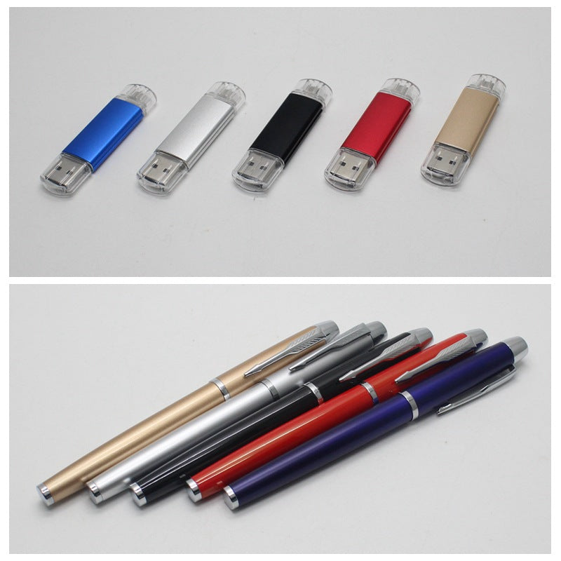 3-in-1 Office Gift Set | Slim Wireless Mouse + USB Flash Drive + Pen | 9 Colors | Custom Logo