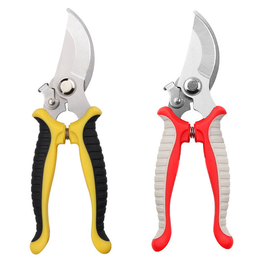 Elbow Garden Pruning Shears | 65 Manganese Steel | PP+TPR Handle | 55mm Opening | 20mm Trimming Diameter | Bypass Design | Lightweight 154g | Black Yellow & Grey Red