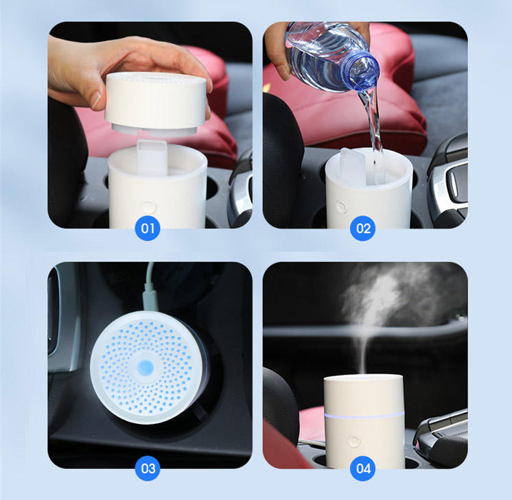 Mini USB Aroma Diffuser & Humidifier | 80ml | 20–35ml/h | RGB LED | 5W | Silent | PP+ABS | Black & White | Bedroom, Office & Spa