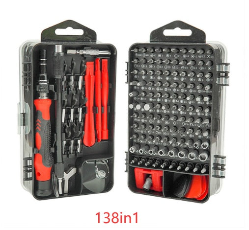 Chrome Vanadium Multi-Function Screwdriver Set | 135-in-1 & 138-in-1 | Explosion-Proof | Non-Slip | Precision & Heavy-Duty Bits | Home, Electronics & Auto Repair | 8 Colours