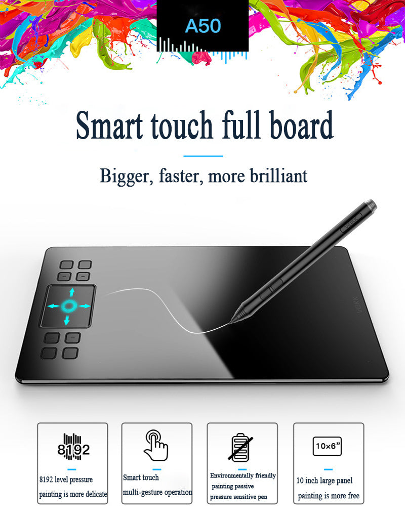 Digital Graphics Drawing Tablet | 8192 Pressure Levels | 10×6" Sensing Area | Passive Smartpen | Windows & Mac | Multiple Models