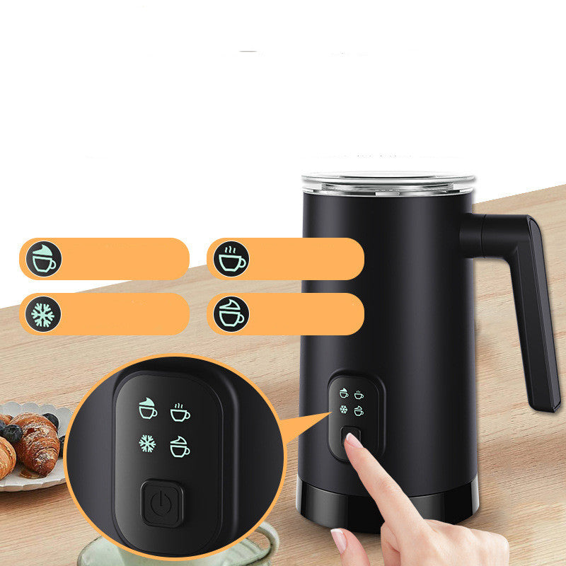 Electric Milk Frother & Hot/Cold Milk Steamer | 400W | 304 Stainless Steel | 350ml | Button Control | Black & White