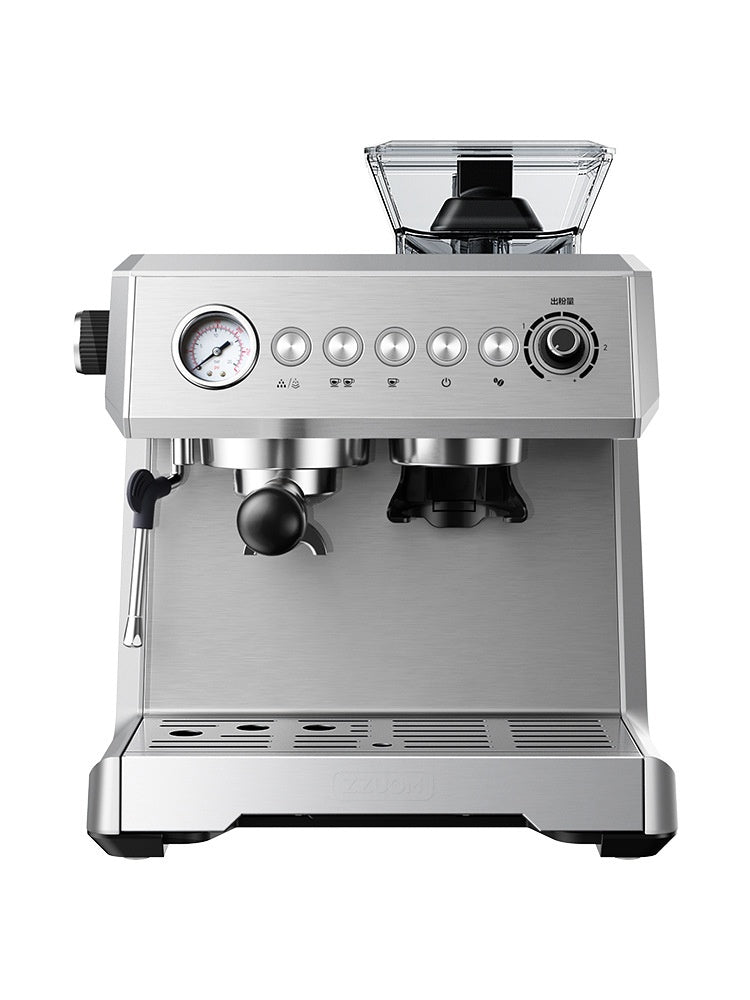 20 BAR Fully Automatic Espresso Machine | Built-in Grinder, 1350W, 2L Tank, Steam Frother, EU Plug, Silver Gray