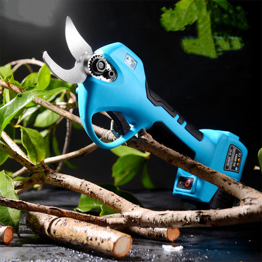 Electric Pruning Shears for Garden & Orchards | 28mm Cut, High Carbon Steel Blade, 200mm, EU Plug