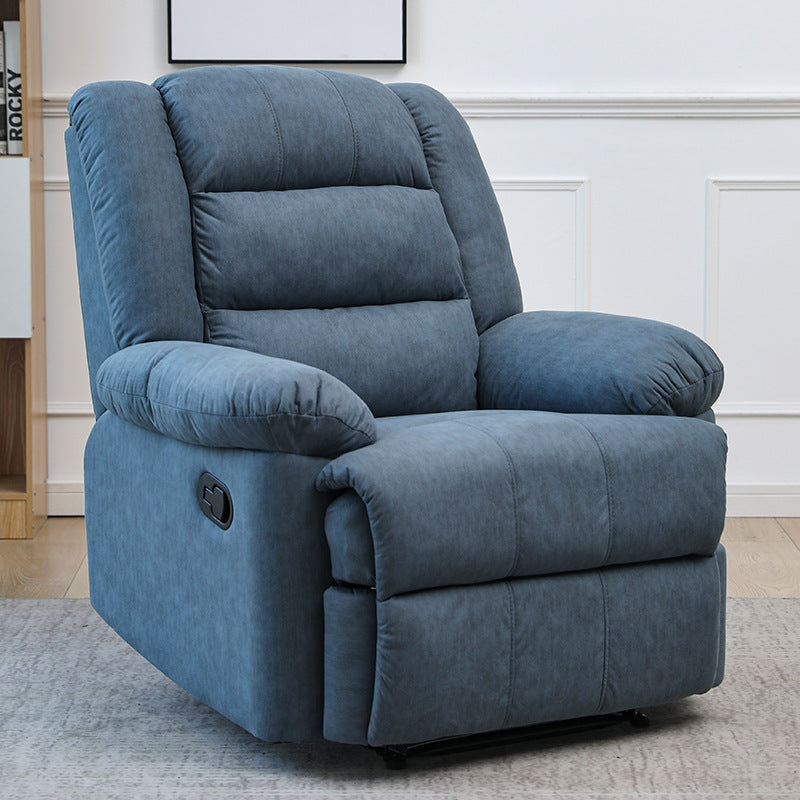 Electric Recliner Sofa Chair with 8-Point Massage, Shake & USB | Fabric, Wooden Frame, Blue, 8 Configurations